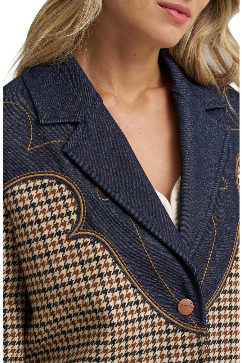Houndstooth Cotton Blazer, Alternate, color, RINSE