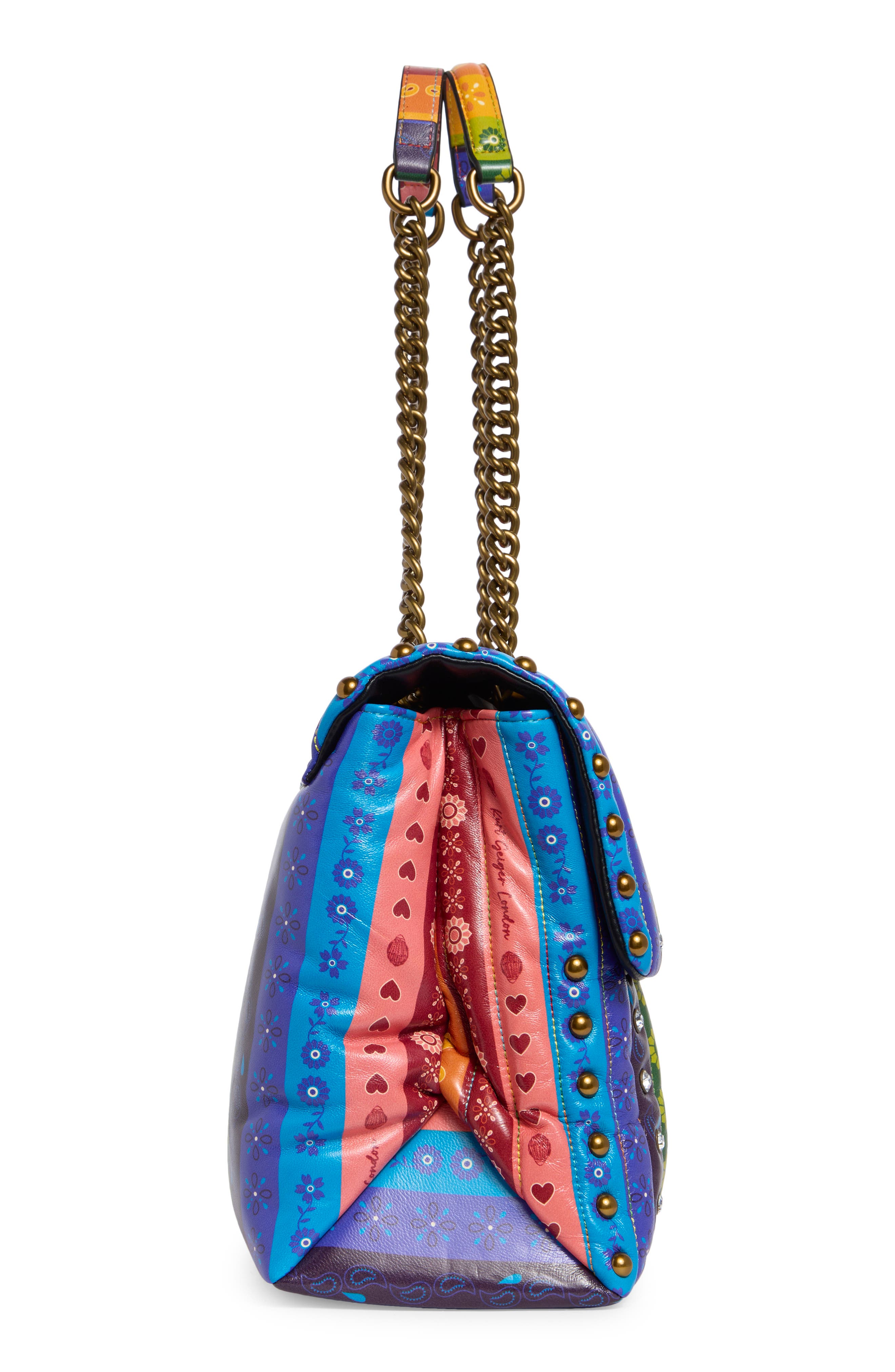 Kurt Geiger London Kensington XXL Leather Shoulder Bag, Alternate, color, Pink Multi/ Other