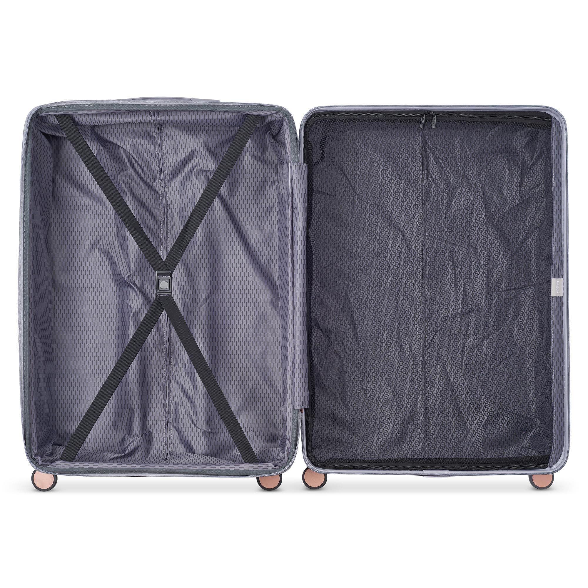 Delsey Paris Delsey Alexis Lightweight Luggage Checked Large, Alternate, color, Platinum/Rose Gold