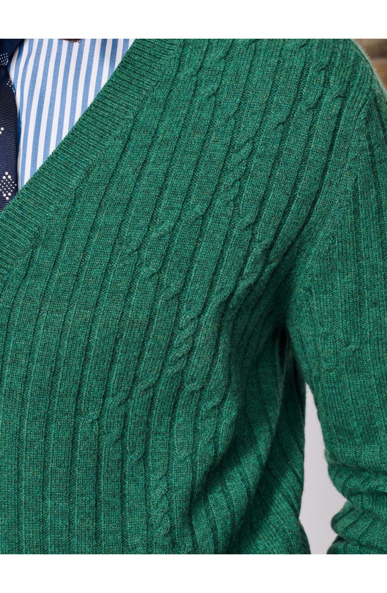 Aubin Leonard Wool Cable Sweater Cardigan, Alternate, color, Green