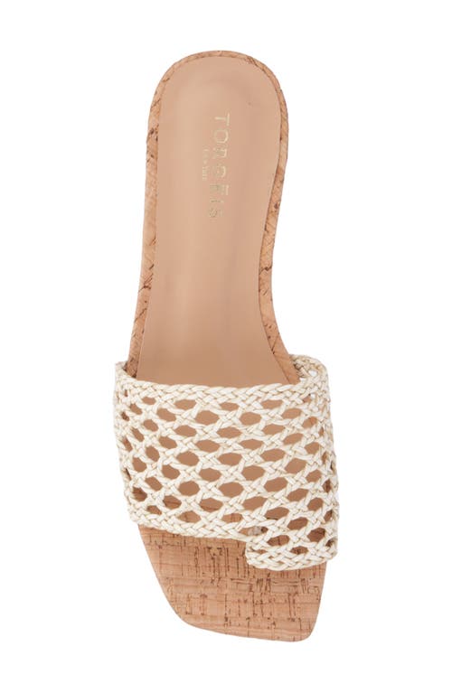 Torgeis Bronze Woven Slide Sandal In Natural