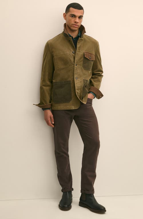 Brooks Brothers Cotton Blend Chore Coat In Fun Patterned Corduroy In Green