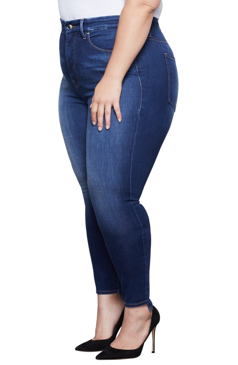 Good American Good Waist High Waist Step Hem Skinny Jeans, Alternate, color, 