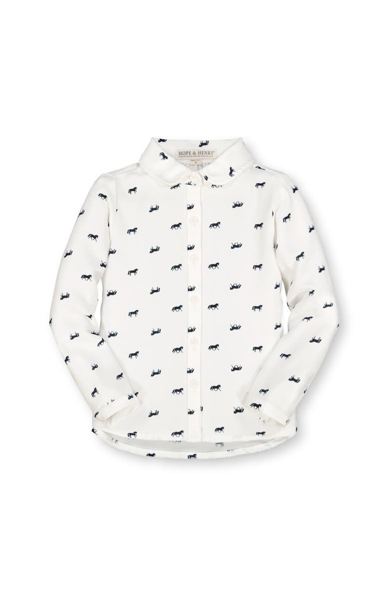Hope & Henry Baby Girls' Peter Pan Collar Top, Infant, Alternate, color,