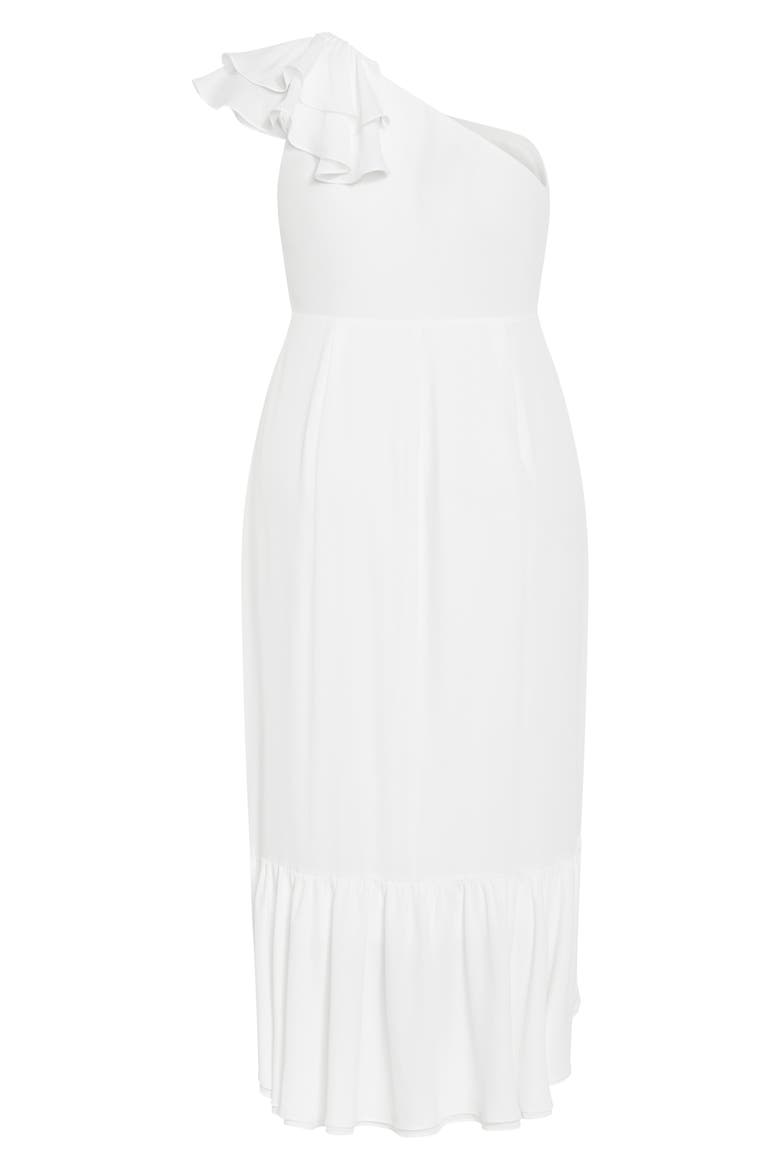 Izabela One-Shoulder Ruffle Maxi Dress, Alternate, color, IVORY