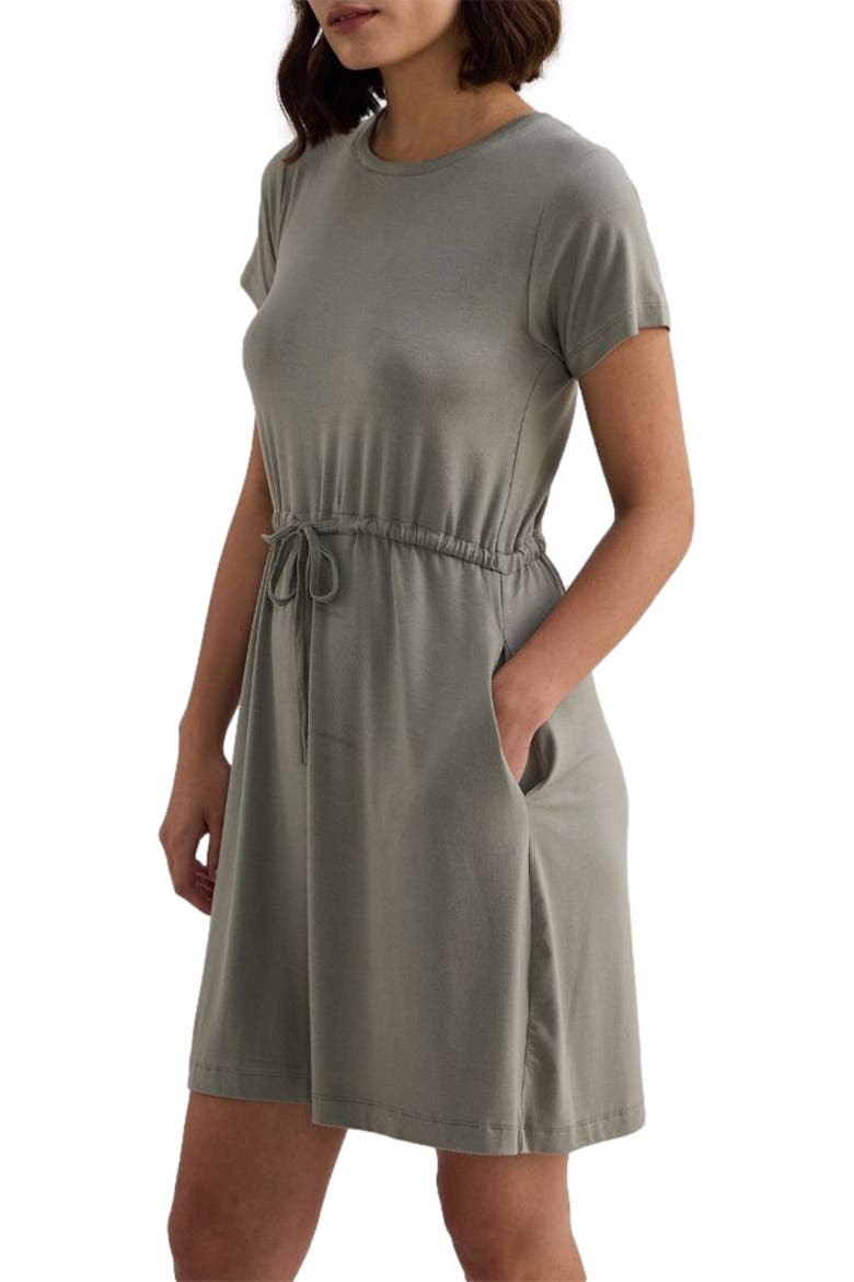 Comfortable Drawstring Short Dress, Alternate, color, Green