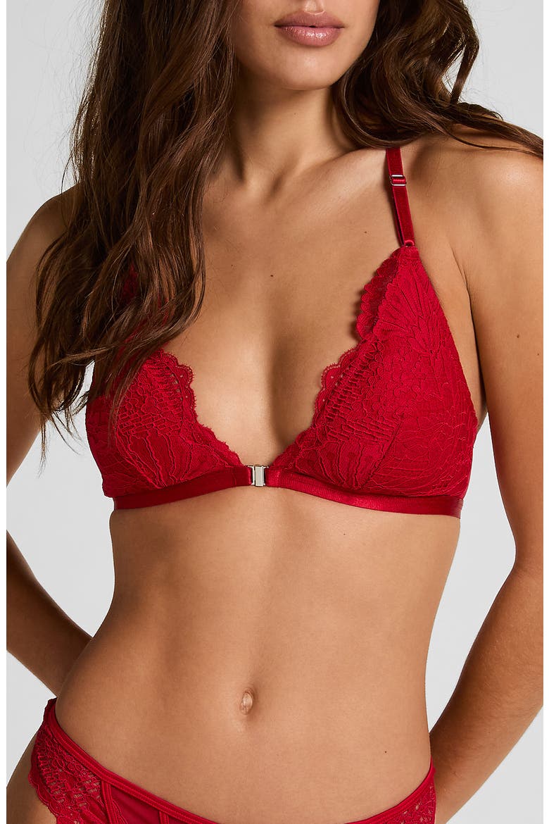 Whitney Lace Triangle Bralette, Main, color, CHILI PEPPER