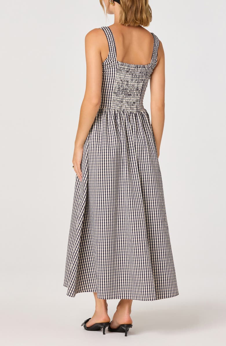 ASTR the Label Temperance Gingham Corset Midi Dress, Alternate, color, Black Gingham