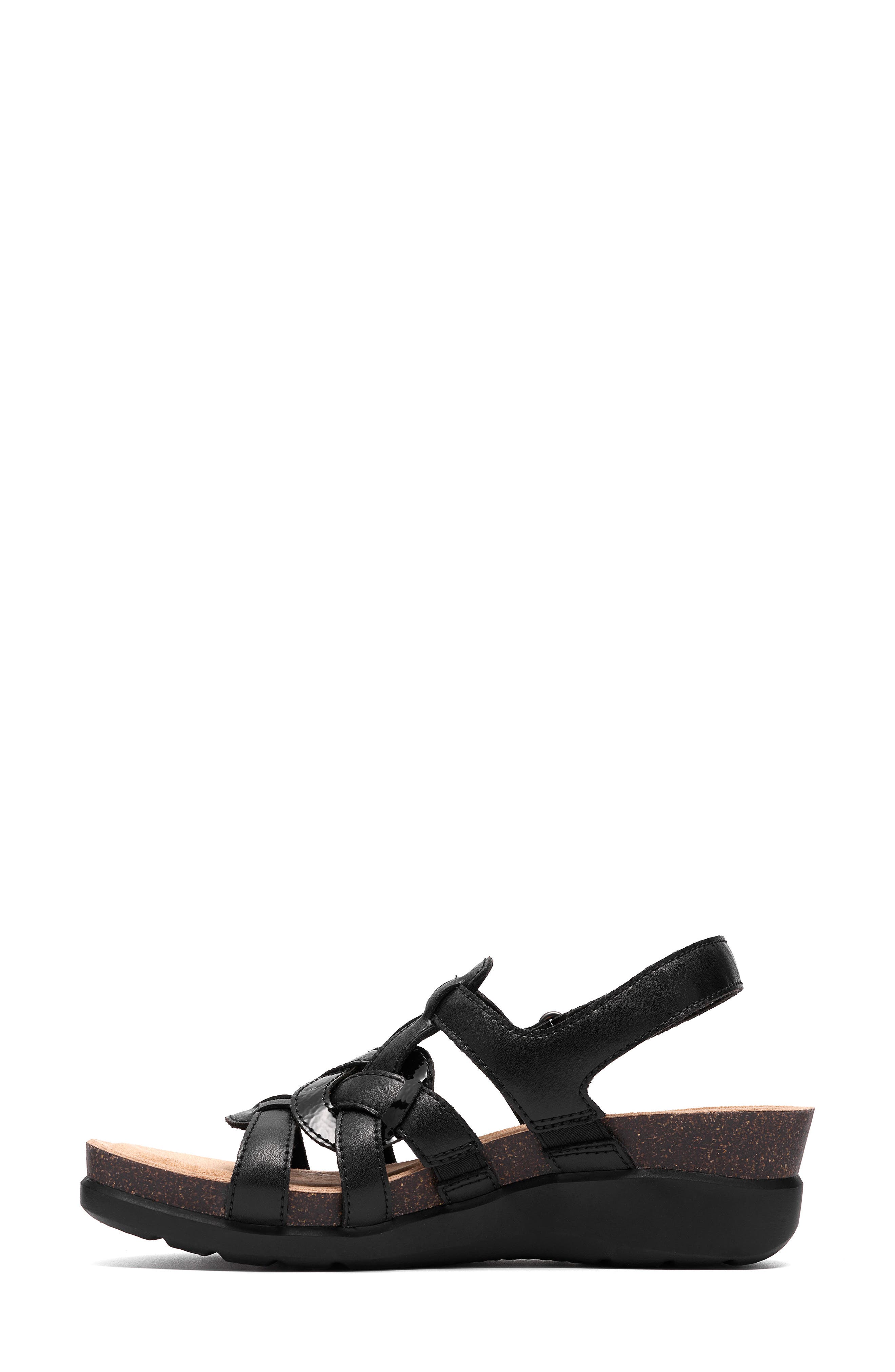 Clarks<sup>®</sup> Calenne Gracie Wedge Sandal, Alternate, color, Black Combi