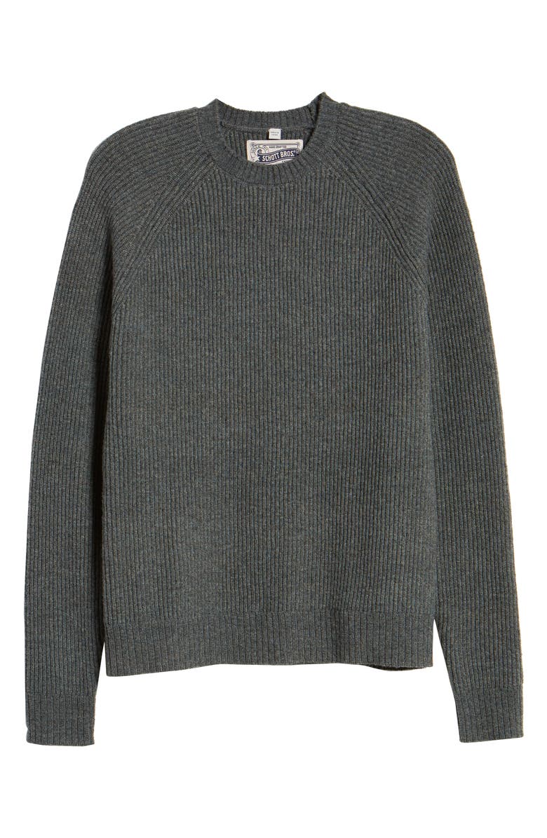 Schott NYC Ribbed Wool Blend Sweater, Alternate, color, Sage