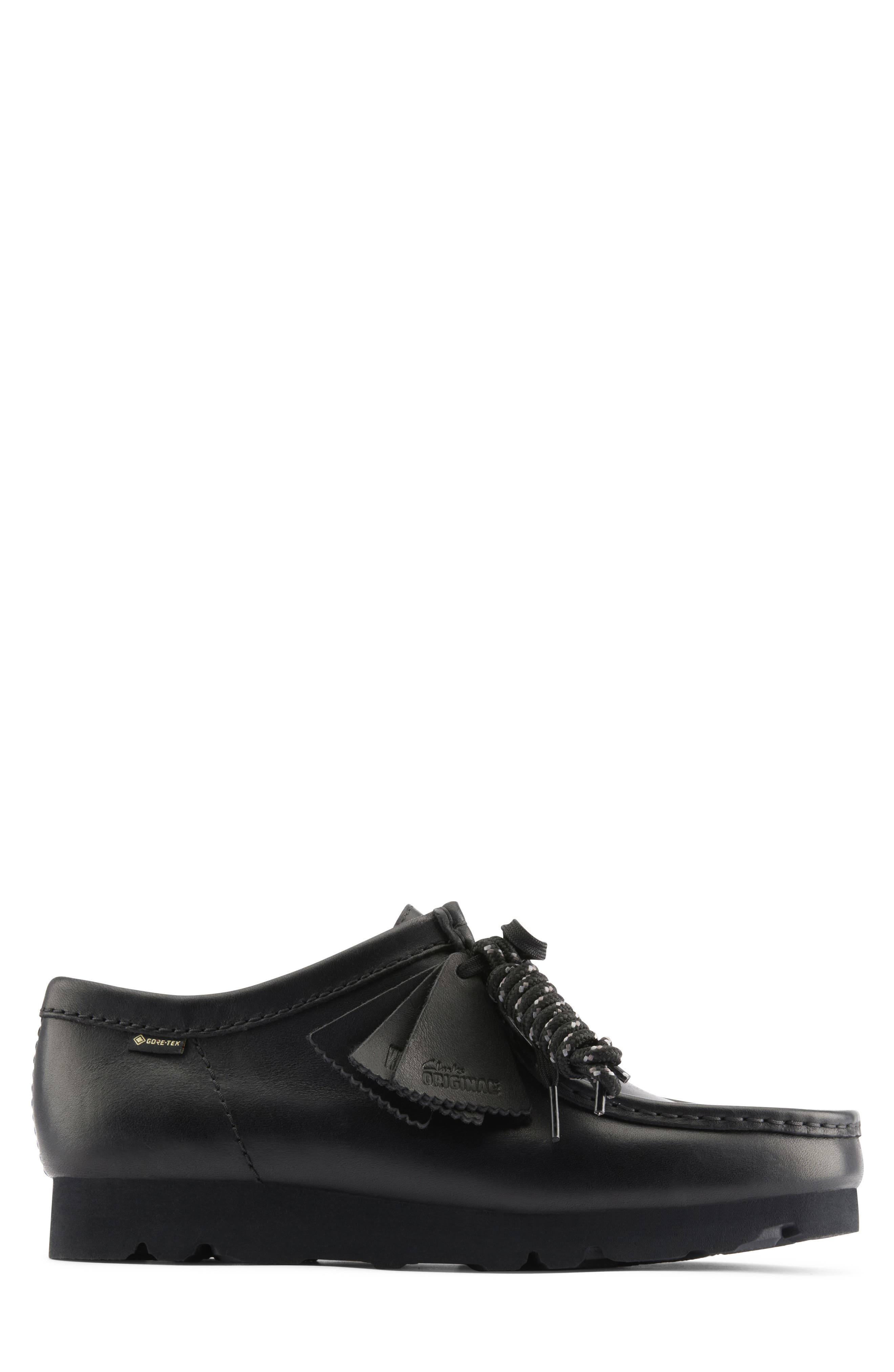 Clarks<sup>®</sup> Originals Wallabee Gore-Tex<sup>®</sup> Waterproof Shoe, Alternate, color, Black/ Black Leather