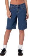 EDIKTED Star Low Rise Denim Bermuda Shorts
