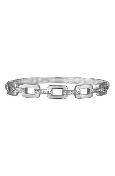 Cubic Zirconia Link Bangle Bracelet