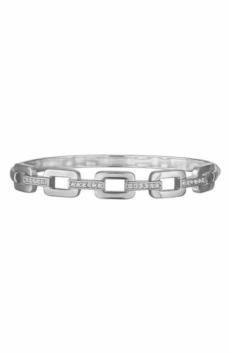 FZN Cubic Zirconia Link Bangle Bracelet