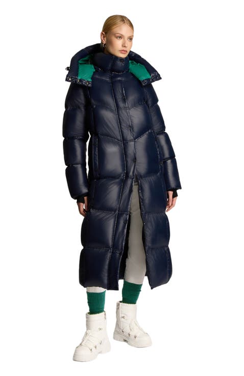 Meribel Quilted Maxi Puffer with Removable Hood