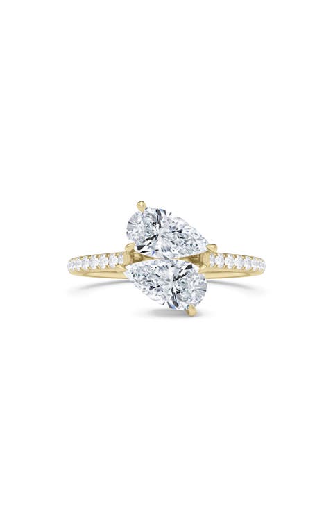 Twin Pear Cut Pavé Lab Grown Diamond Ring