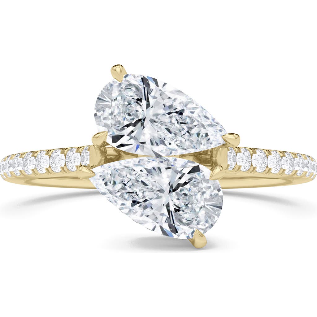 Hautecarat Twin Pear Cut Pavé Lab Grown Diamond Ring