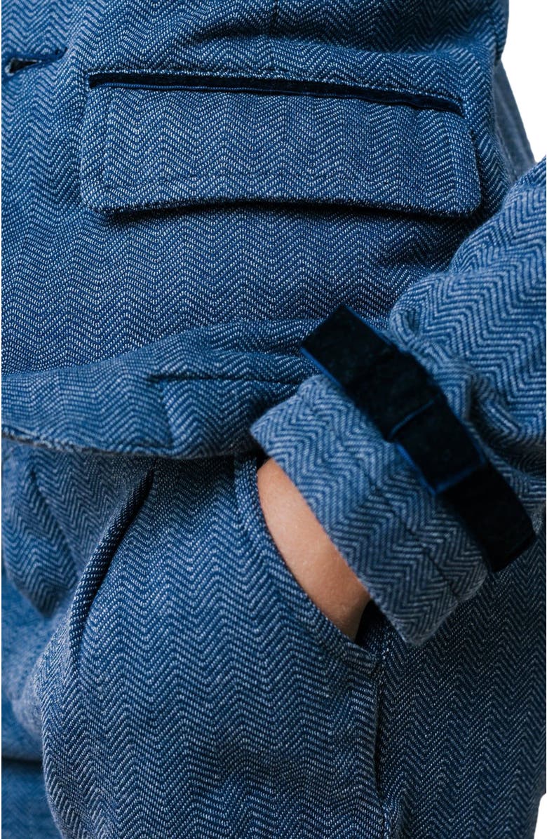 Hope & Henry Girls' Dressy Fleece Riding Blazer, Kids, Alternate, color, Navy Herringbone Fleece