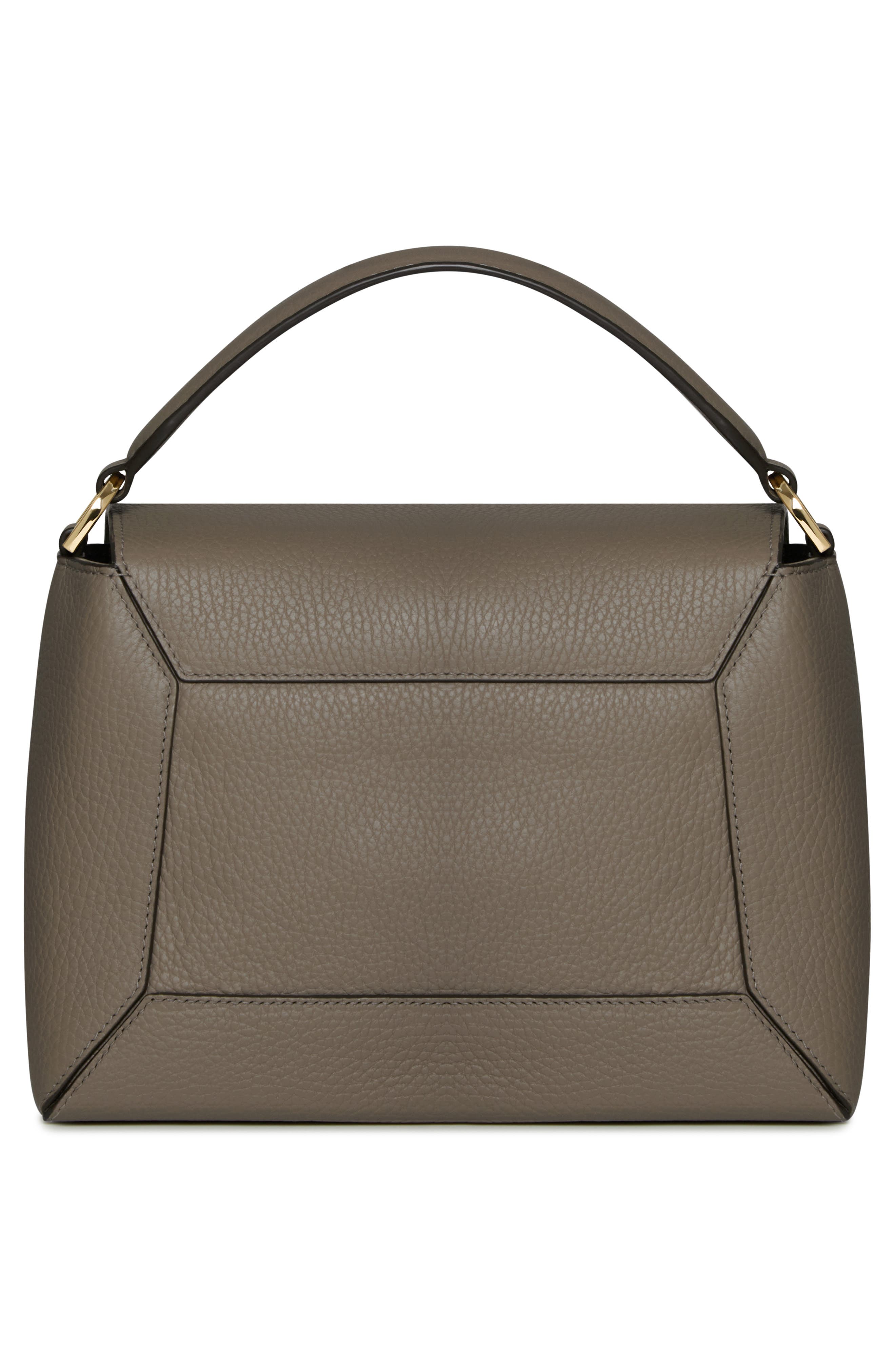 Strathberry Mosaic Leather Top Handle Bag, Alternate, color, Taupe