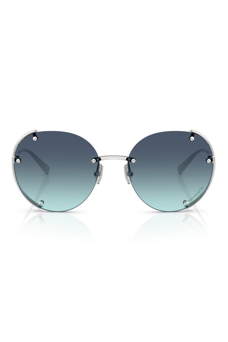 57mm Gradient Round Sunglasses, Main, color, BLUE GRADIENT