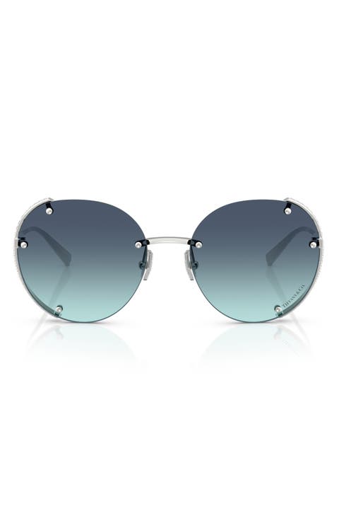 57mm Gradient Round Sunglasses