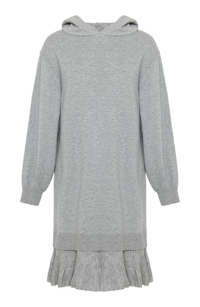 THEO The Label Nomia Pleated Hem Hoodie Dress, Alternate, color, 