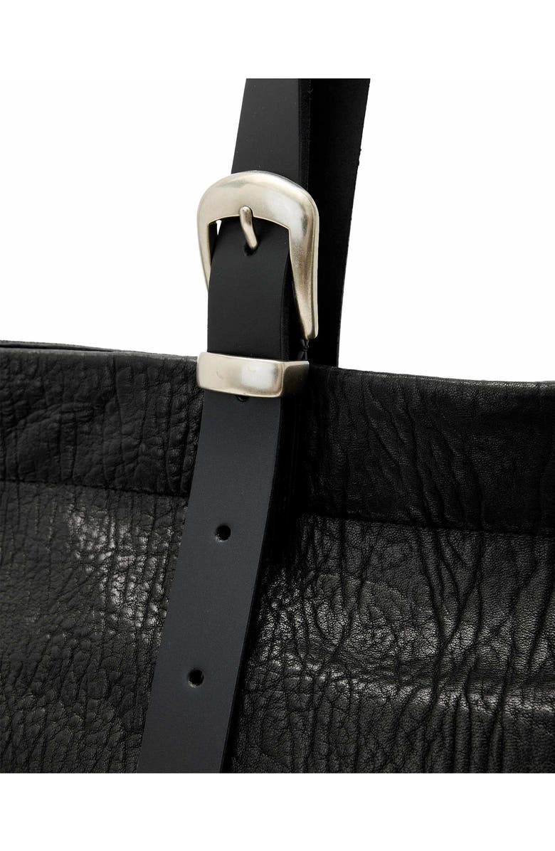 AllSaints Haven Leather Tote, Alternate, color, Black Leather