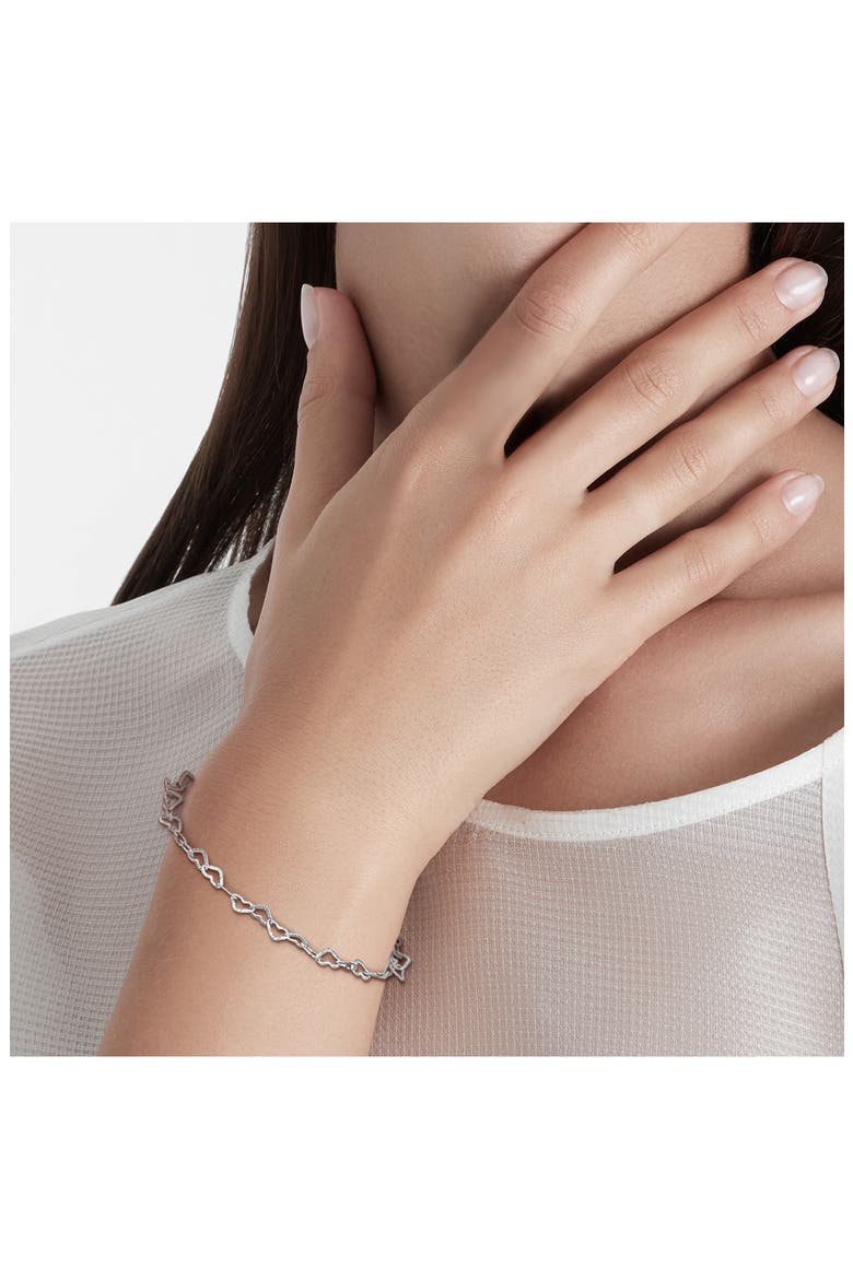 Heart Link Bracelet, Alternate, color, SILVER
