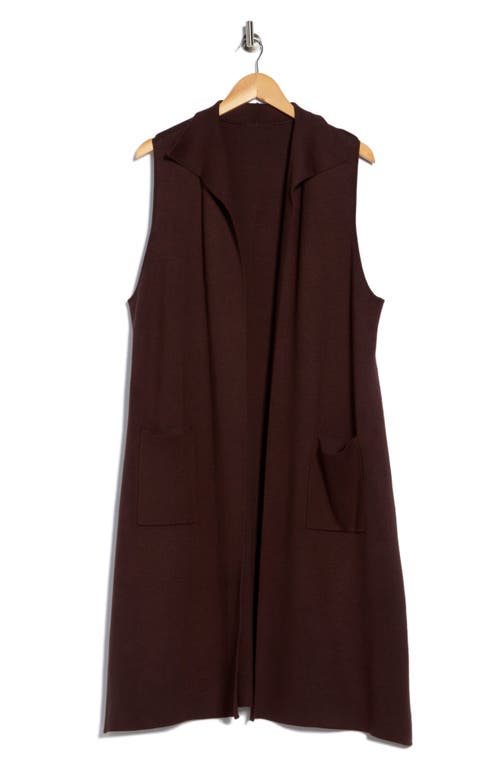 Max Studio Longline Sweater Vest In Brown