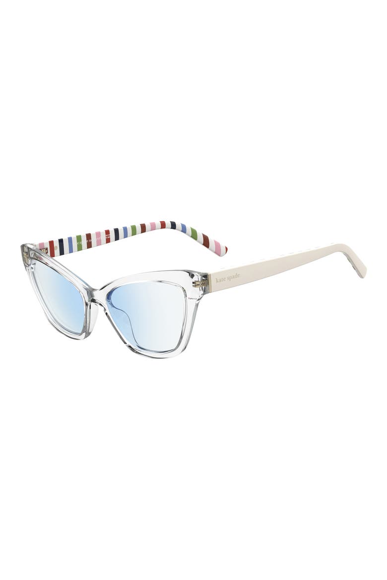 gracelyn 54mm blue light blocking cat eye reading glasses, Alternate, color, CRYSTAL/ DEMO LENS