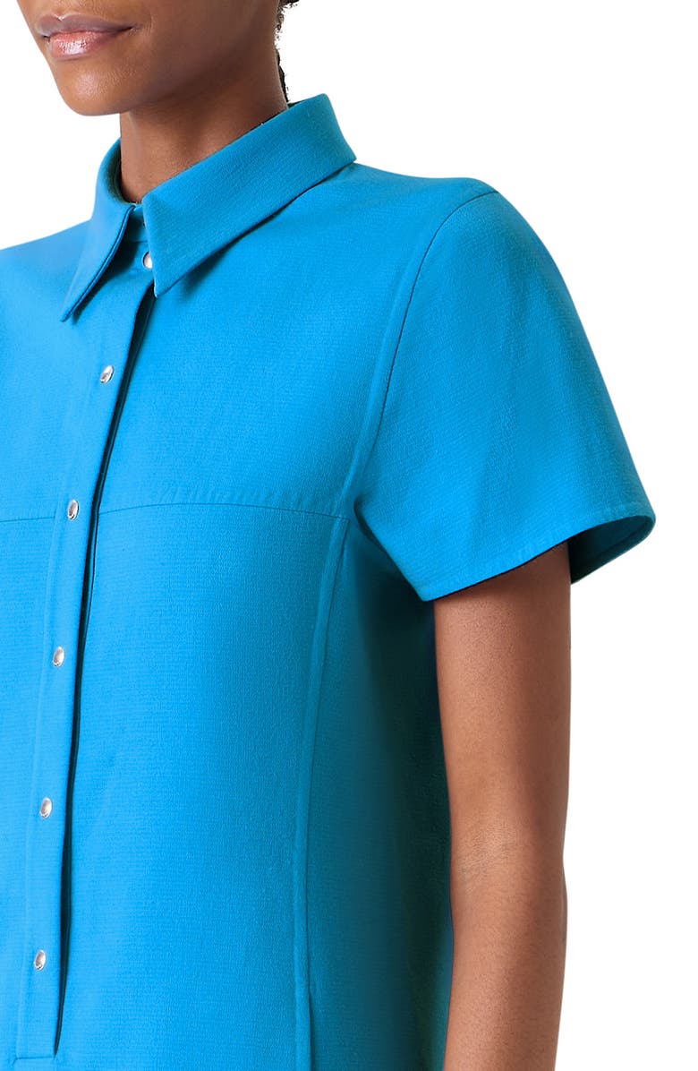 Akris Cotton & Silk Blend Double Face Polo Dress, Alternate, color, Twilight