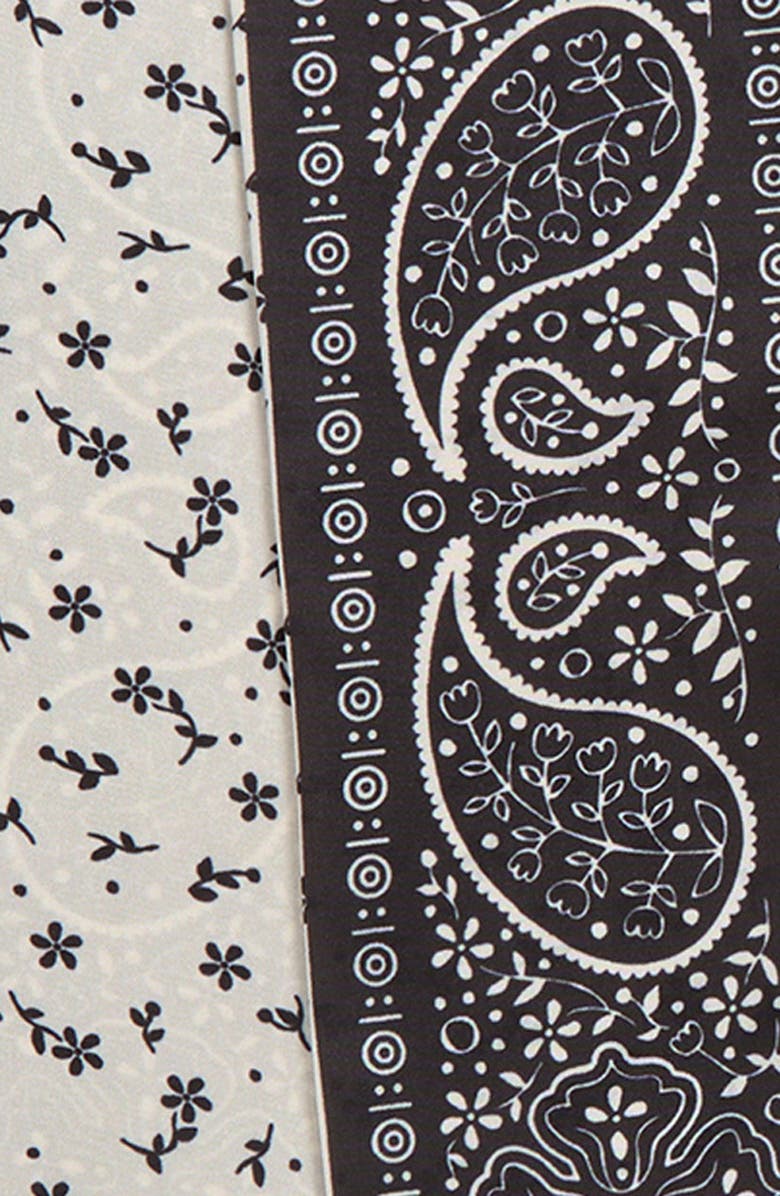 Treasure & Bond Assorted 2-Pack Satin Skinny Scarves, Alternate, color, Black Bandana