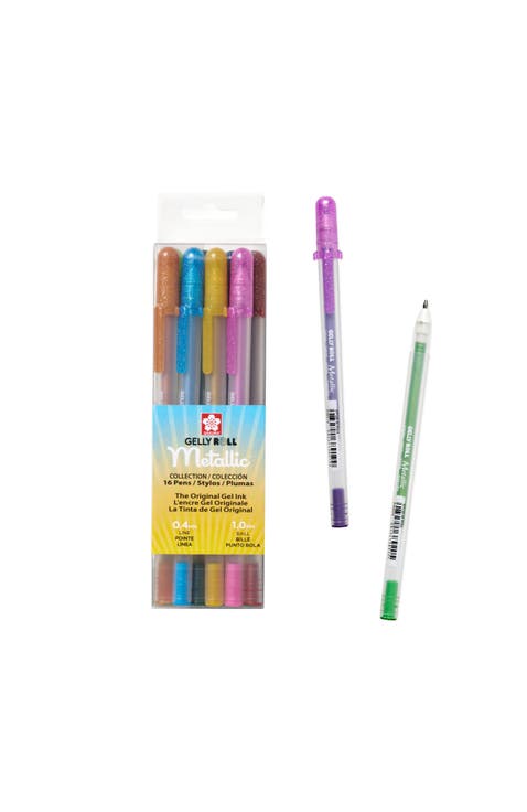 57369 16-Piece Gelly Roll Metallic Assorted Colors Cube Collection Gel Pen Set