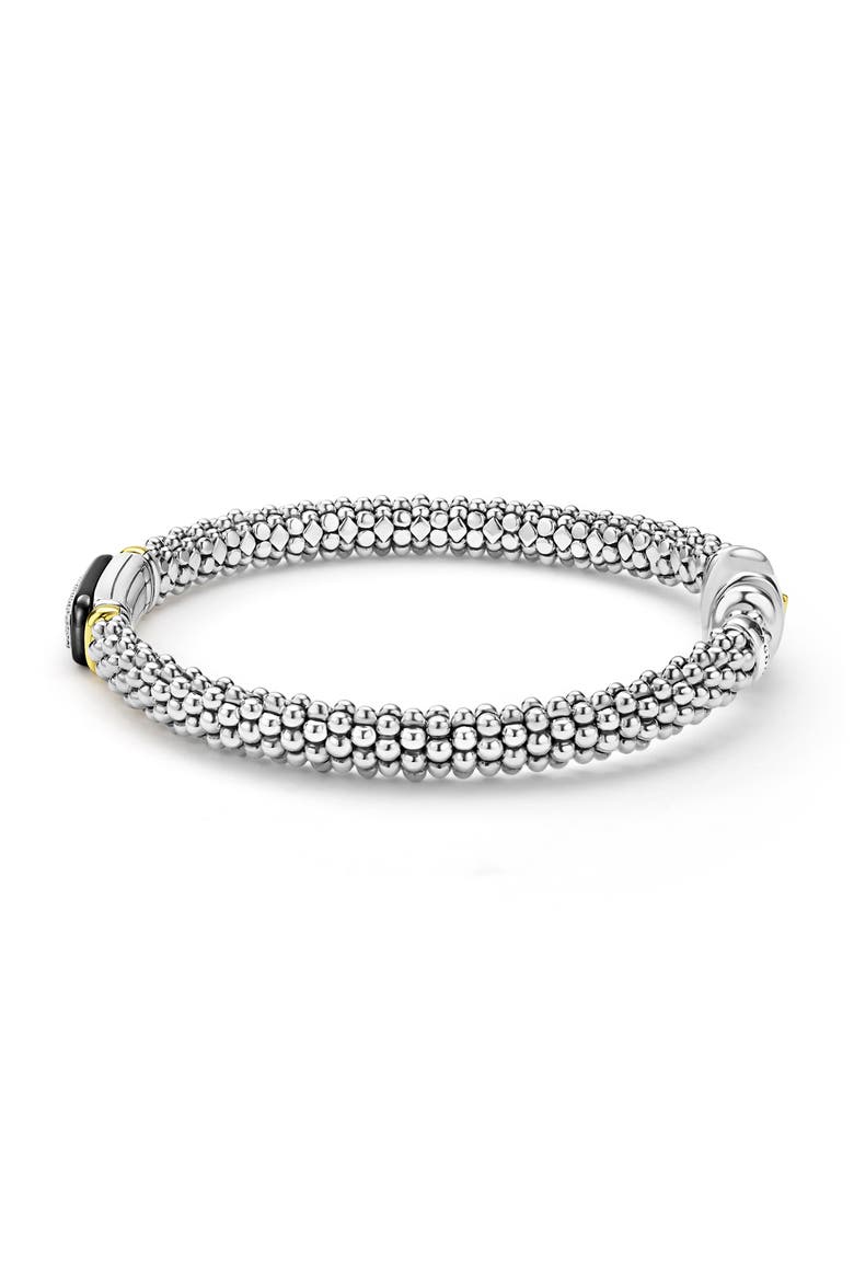 Two-Tone Black Ceramic Diamond Caviar Bracelet, Alternate, color, TWO TONE