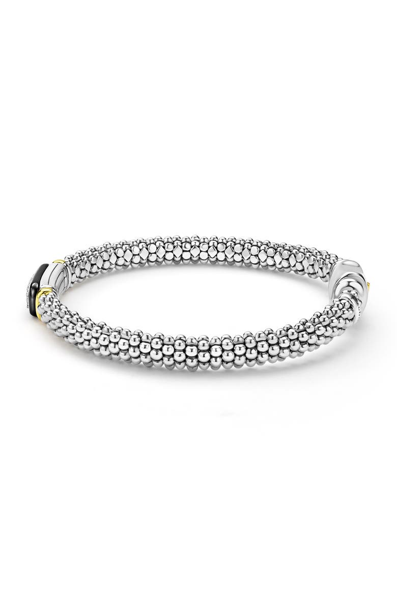 LAGOS Two-Tone Black Ceramic Diamond Caviar Bracelet, Alternate, color, Two Tone