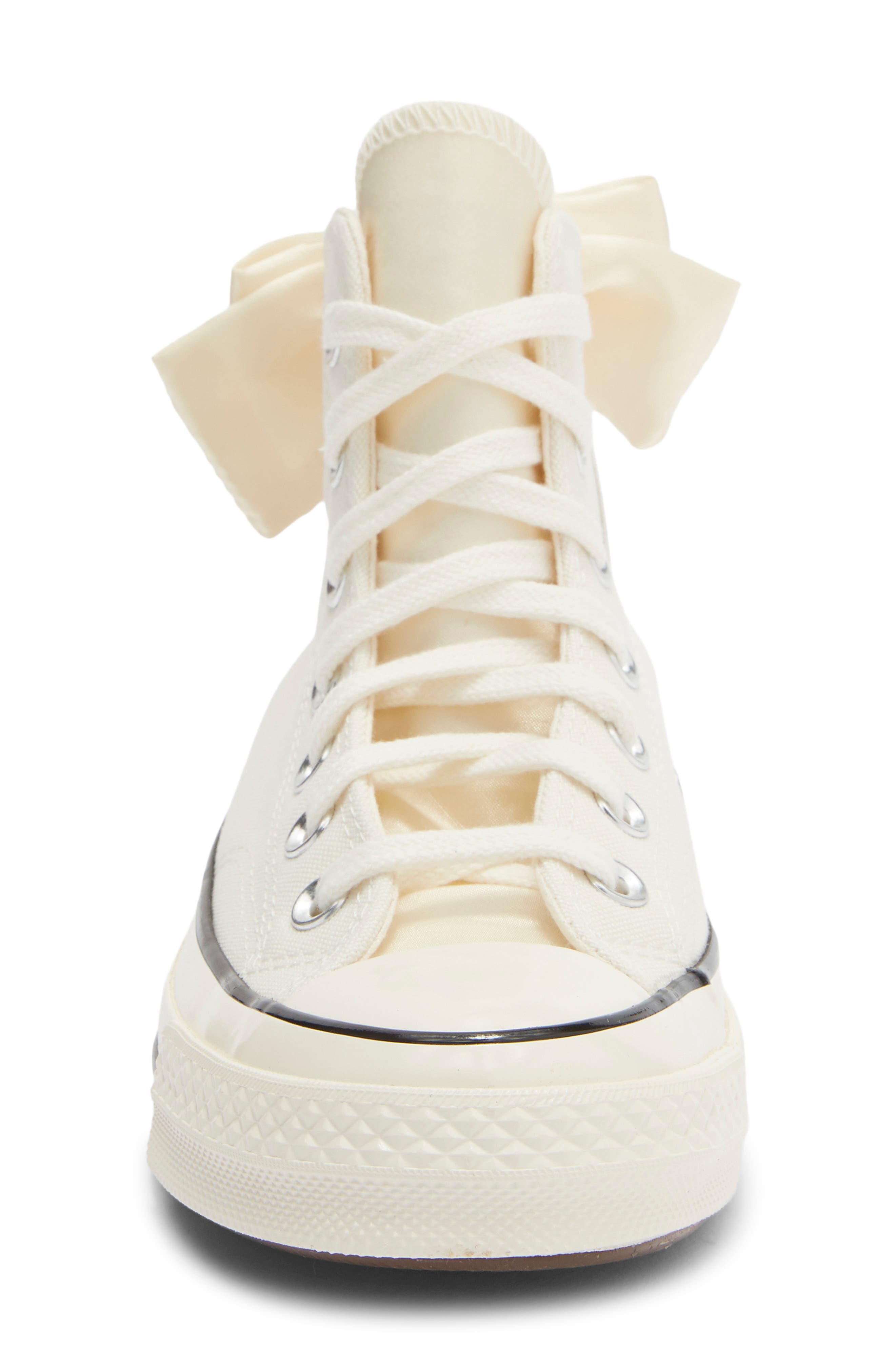 Converse Chuck 70 Bow High Top Canvas Sneaker, Alternate, color, Egret/ Egret/ Black
