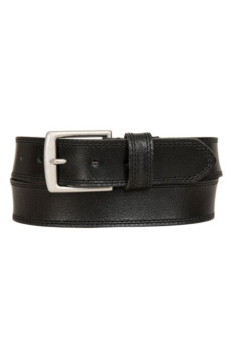 Double Stitched Leather Belt