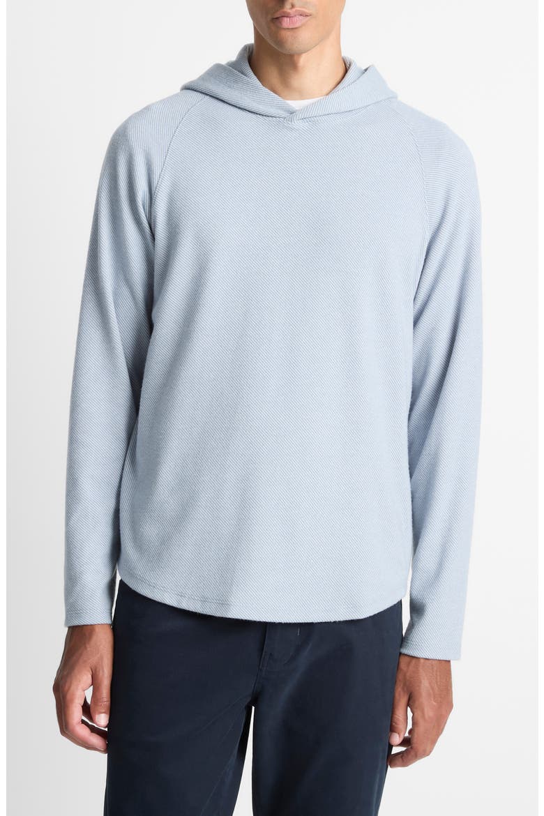 Broken Twill Hoodie, Main, color, PARLOR BLUE/ OFF WHITE