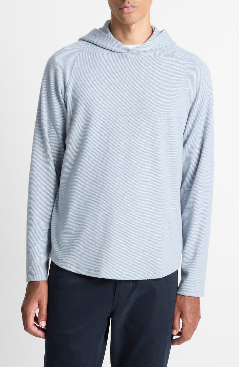 Vince Broken Twill Hoodie, Main, color, Parlor Blue/ Off White