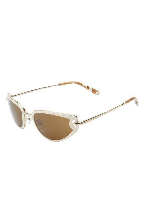 Tory Burch 53mm Cat Eye Sunglasses In Ivory/ochre