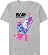 NASA Men's NASA Colorful Rocket Logo  Graphic T-Shirt