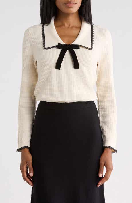 Bow Waffle Knit Sweater