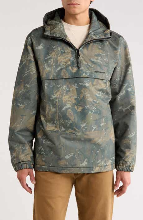 Water Repellent Hooded Fleece Lined Windbreaker Pullover