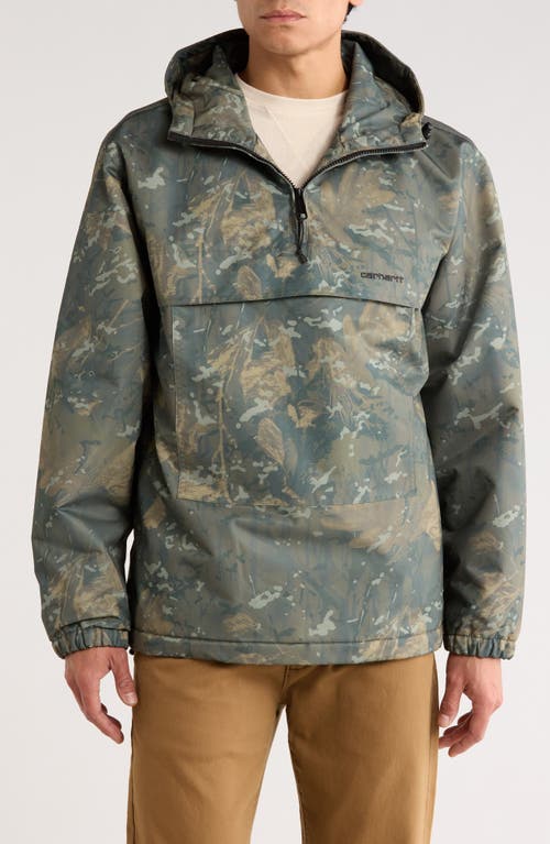 Carhartt Work In Progress Water Repellent Hooded Fleece Lined Windbreaker Pullover In Multi