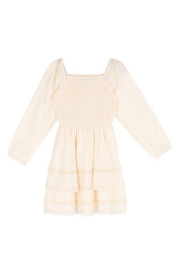 Rare Editions Kids' Smocked Tiered Hem Dress in Ivory at Nordstrom Rack, Size 7