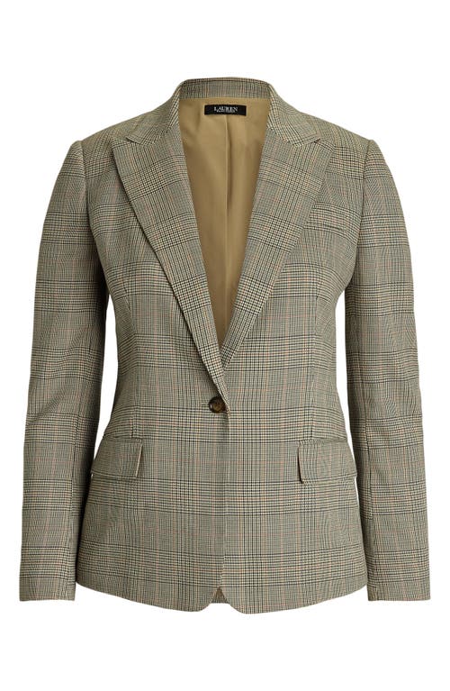 RALPH LAUREN LAUREN RALPH LAUREN GLEN PLAID COTTON BLEND TWILL BLAZER