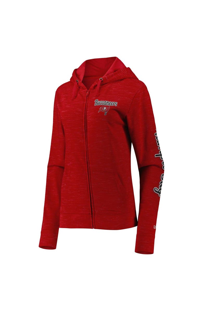 New Era Women's New Era Red Tampa Bay Buccaneers Reverse Space-Dye Full-Zip Hoodie, Alternate, color, Red