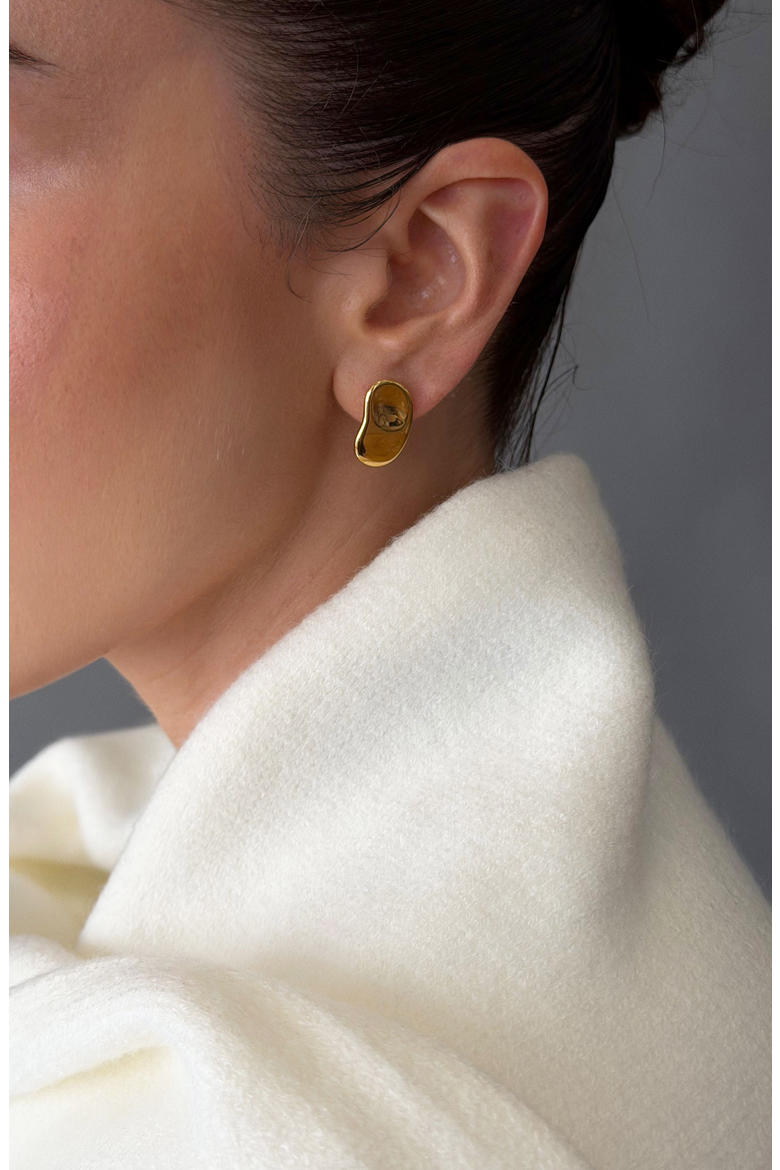 Bean Necklace and Earrings Set, Alternate, color, Gold