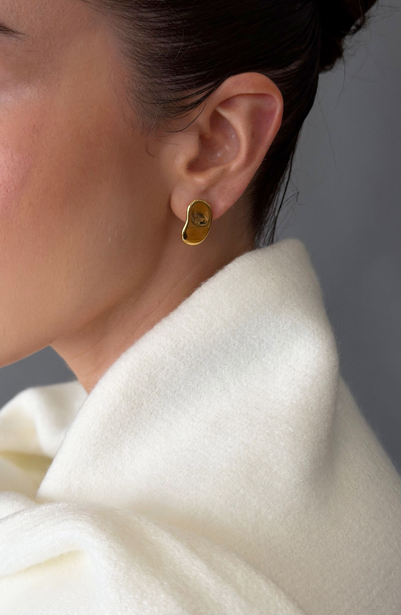 Joiana Jewelry Bean Necklace and Earrings Set, Alternate, color, Gold