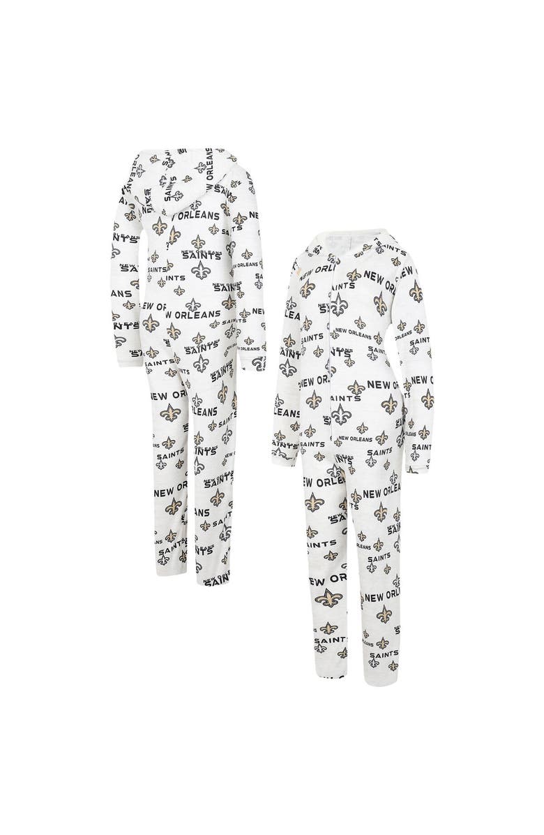 CONCEPTS SPORT Women's Concepts Sport Cream New Orleans Saints Docket Hoodie Full-Zip Union Suit, Main, color, Cream